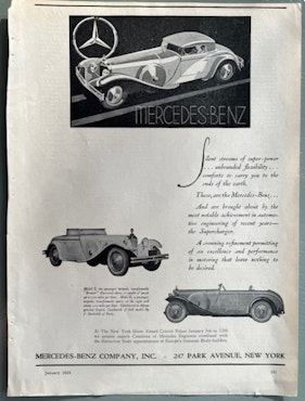 Mercedes-Benz model K och S, Motor, jan 1929, 25 x 33 cm
