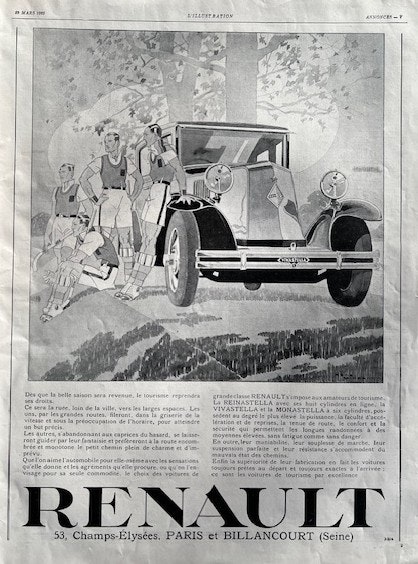 Renault 1929 i L'Illustration, Paris, format 30 x 40 cm !