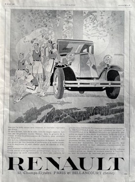 Renault 1929 i L'Illustration, Paris, format 30 x 40 cm !
