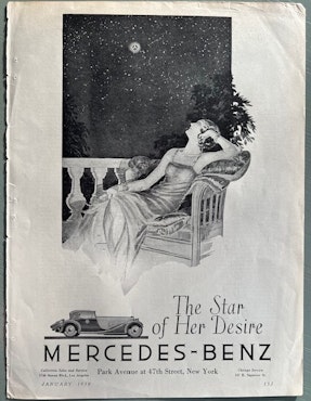 Mercedes desire & dreams från 1930, US-annons, 25x35 cm