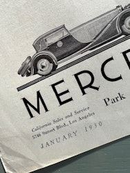 Mercedes desire & dreams från 1930, US-annons, 25x35 cm