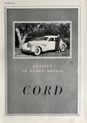 CORD 1936, USA-märke av rang, kvalitet, Esquire, 26x36 cm
