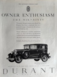 Durant - the Six-Sixty DeLuxe, Detroit, Sat Eve Post, 27x36cm