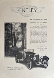 Bentley 3-litre Standard or TT model, London, 21 x 30 cm