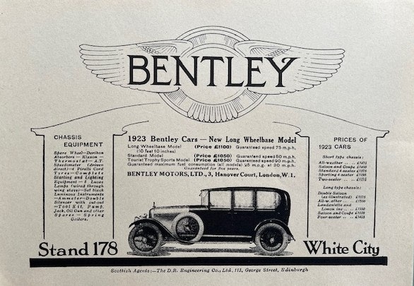 Bentley 1923 cars, modellflora, Särtryck, 21 x 30 cm