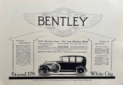 Bentley 1923 cars, modellflora, Särtryck, 21 x 30 cm