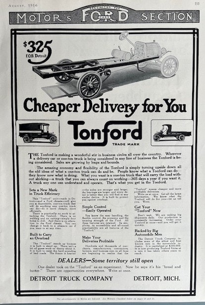 Ford Tonford trucks 1916, Motor, 25 x 35 cm