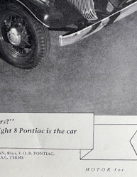 Pontiac 1933 limo, Eco Straight 8 model, Motor, 24x33 cm