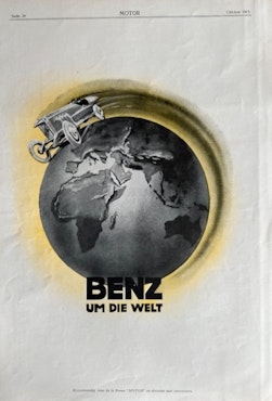 Benz 1913, Um die Welt, tidn "Motor", tysk,  25 x 35 cm