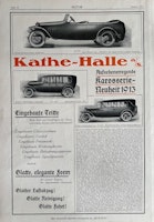 Kathe-Halle a/s, karossnyhet 1913, tyska modeller, 25x34 cm