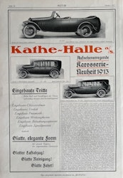 Kathe-Halle a/s, karossnyhet 1913, tyska modeller, 25x34 cm