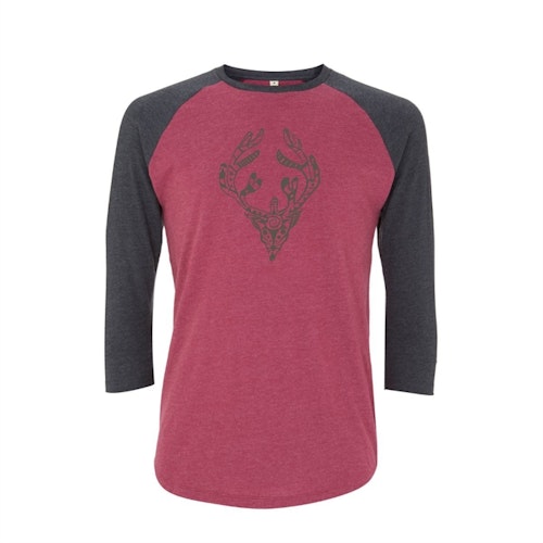 Unisex baseball T-shirt BP - Red/Grey