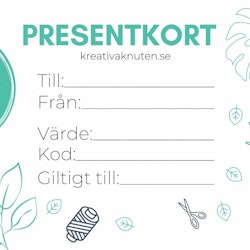 Digitalt presentkort hos Kreativa Knuten - för egen utskrift