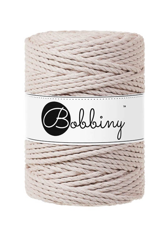 Bobbiny 3ply Macrame Rope XXL 5 mm - trippeltvinnat makramégarn