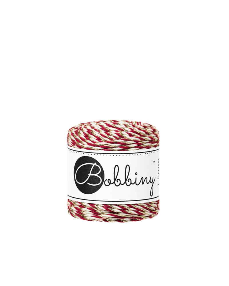 Bobbiny 3ply Macrame Rope 1,5 mm HOLIDAY - trippeltvinnat makramégarn