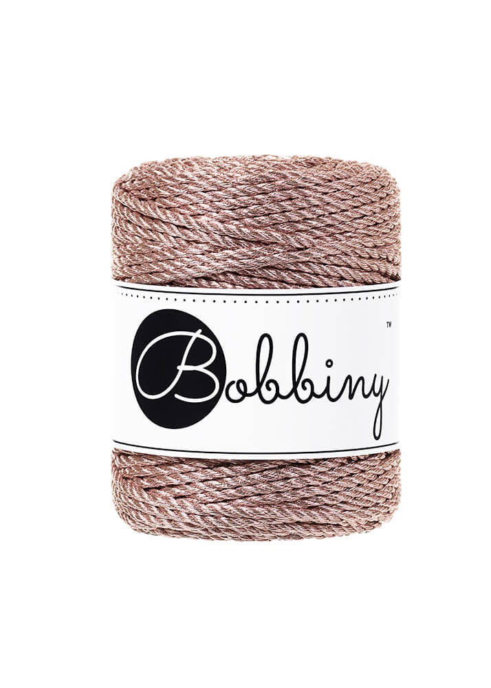 Bobbiny 3ply Macrame Rope Metallic 3 mm - metallfärgat makramégarn