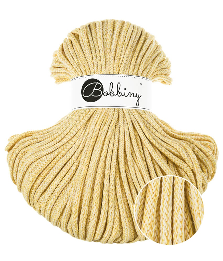 Bobbiny Braided Cord Premium 5 mm - flätat bomullsgarn