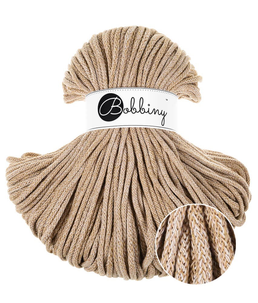 Bobbiny Braided Cord Premium 5 mm - flätat bomullsgarn