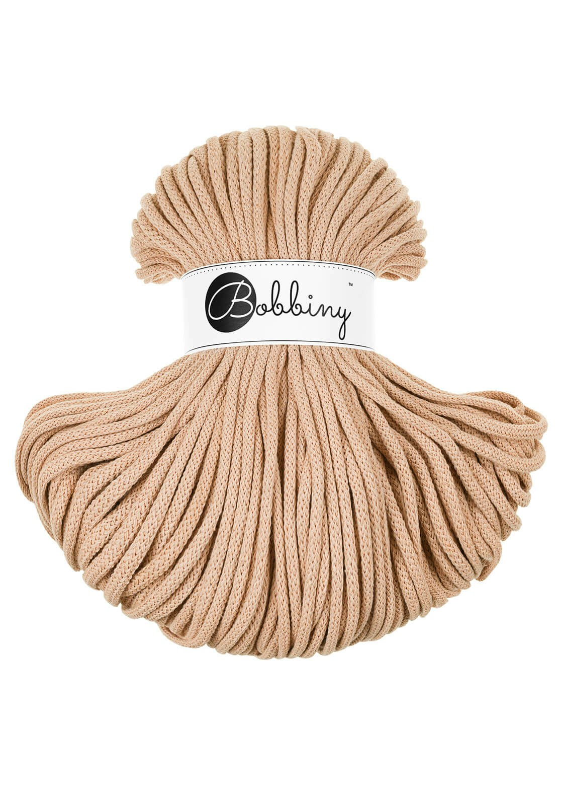 Bobbiny Braided Cord Premium 5 mm - flätat bomullsgarn