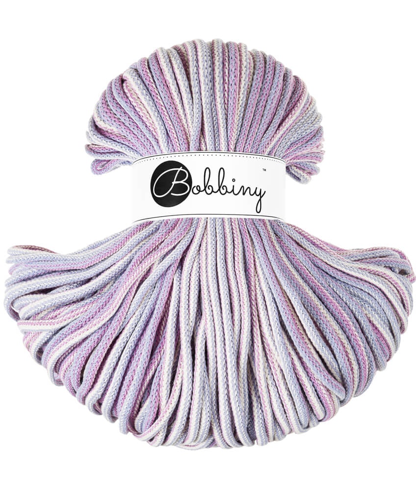 Bobbiny Braided Cord Premium 5 mm - flätat bomullsgarn