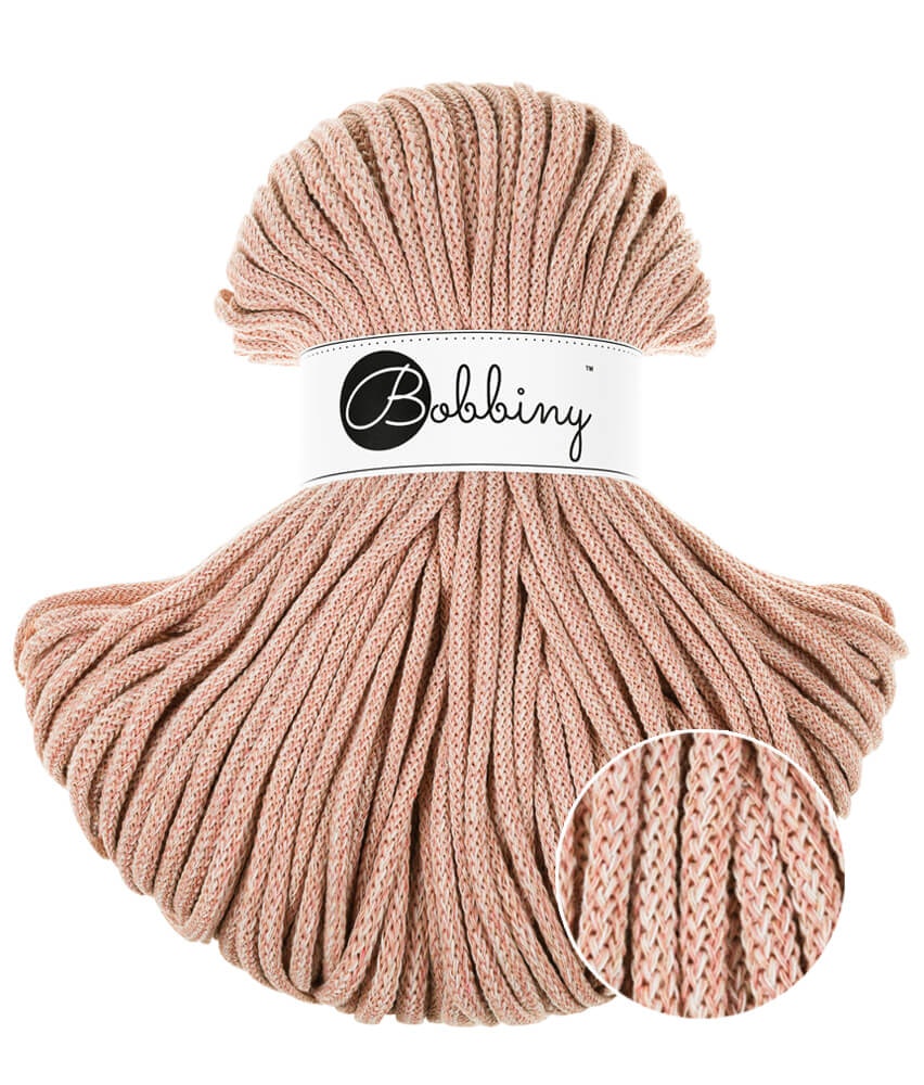 Bobbiny Braided Cord Premium 5 mm - flätat bomullsgarn