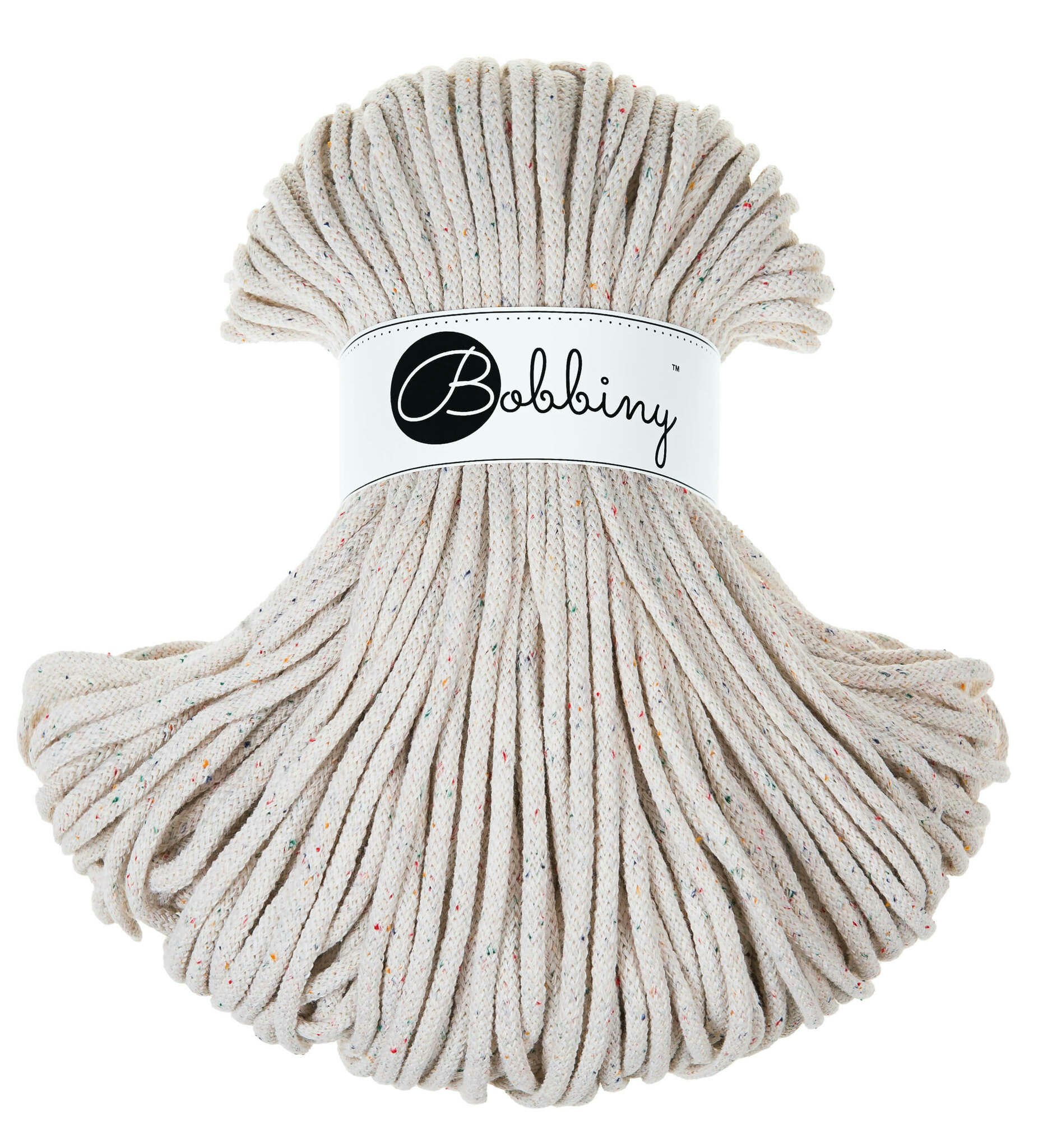 Bobbiny Braided Cord Premium 5 mm - flätat bomullsgarn