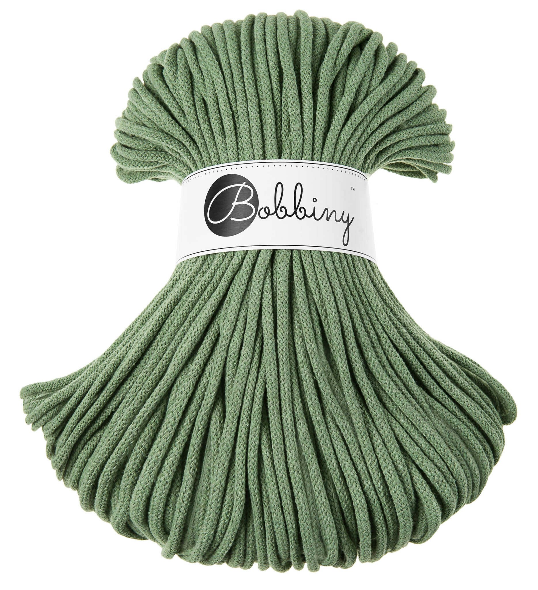 Bobbiny Braided Cord Premium 5 mm - flätat bomullsgarn