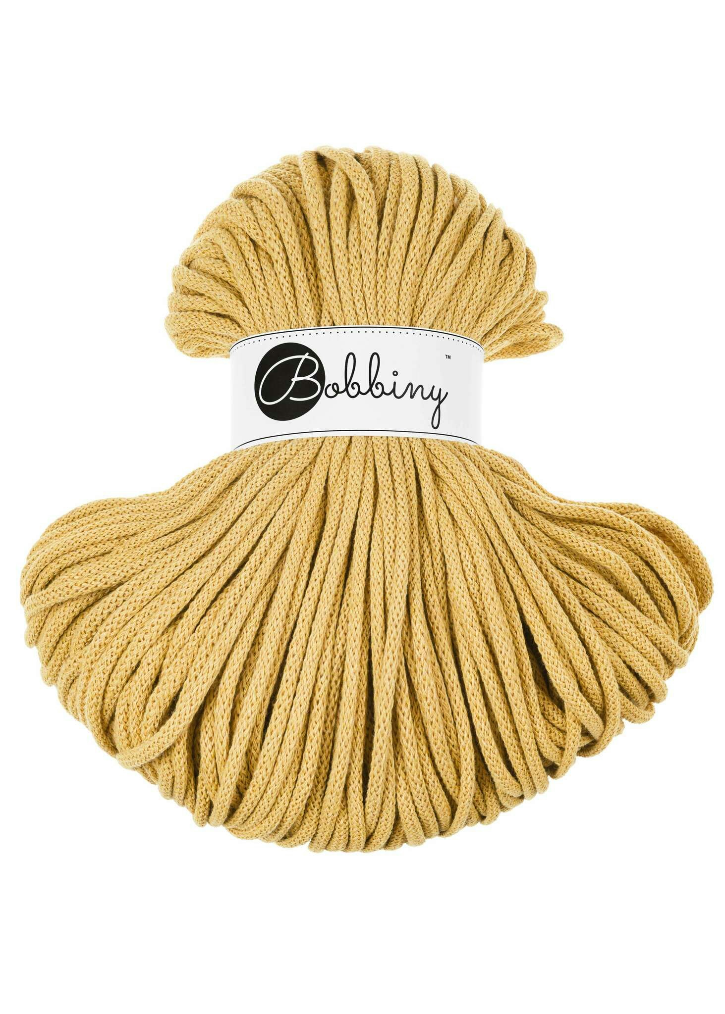 Bobbiny Braided Cord Premium 5 mm - flätat bomullsgarn