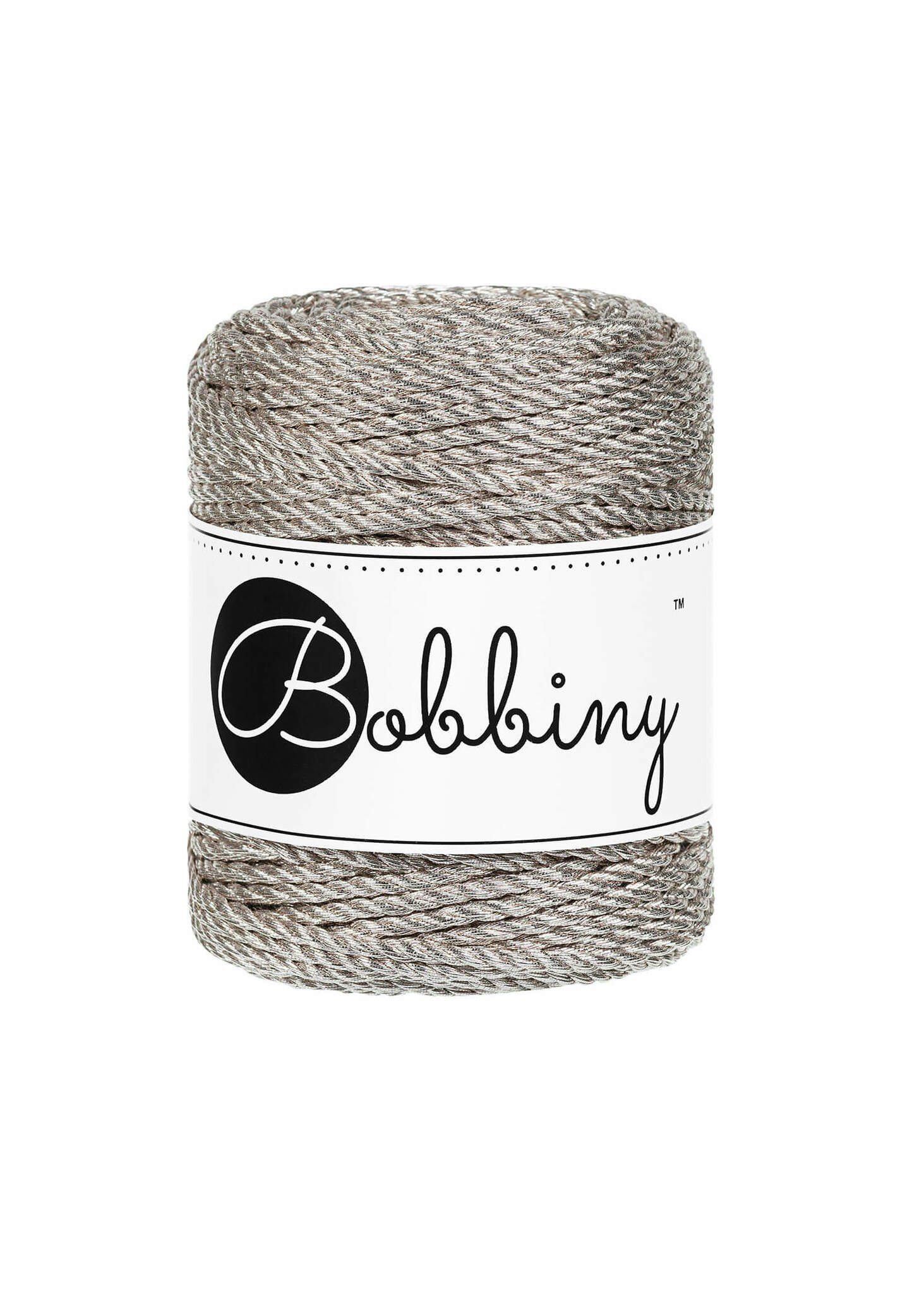 Bobbiny 3ply Macrame Rope Metallic 3 mm - metallfärgat makramégarn