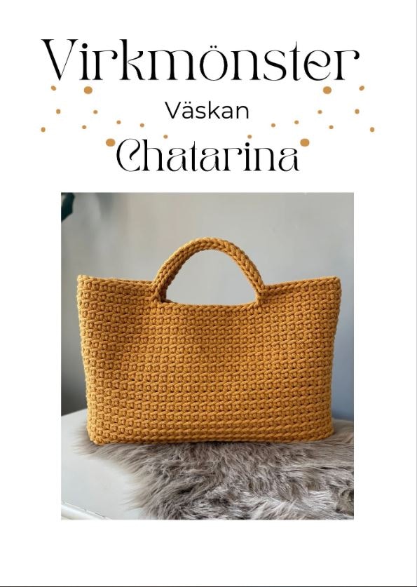 virkad väska "Chatarina" i flätat bomullsgarn Bobbiny Premium design Halls hantverk