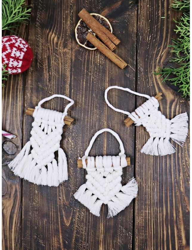 Makramémönster Bobbiny "Mini Macrame" - små bonader i makramégarn