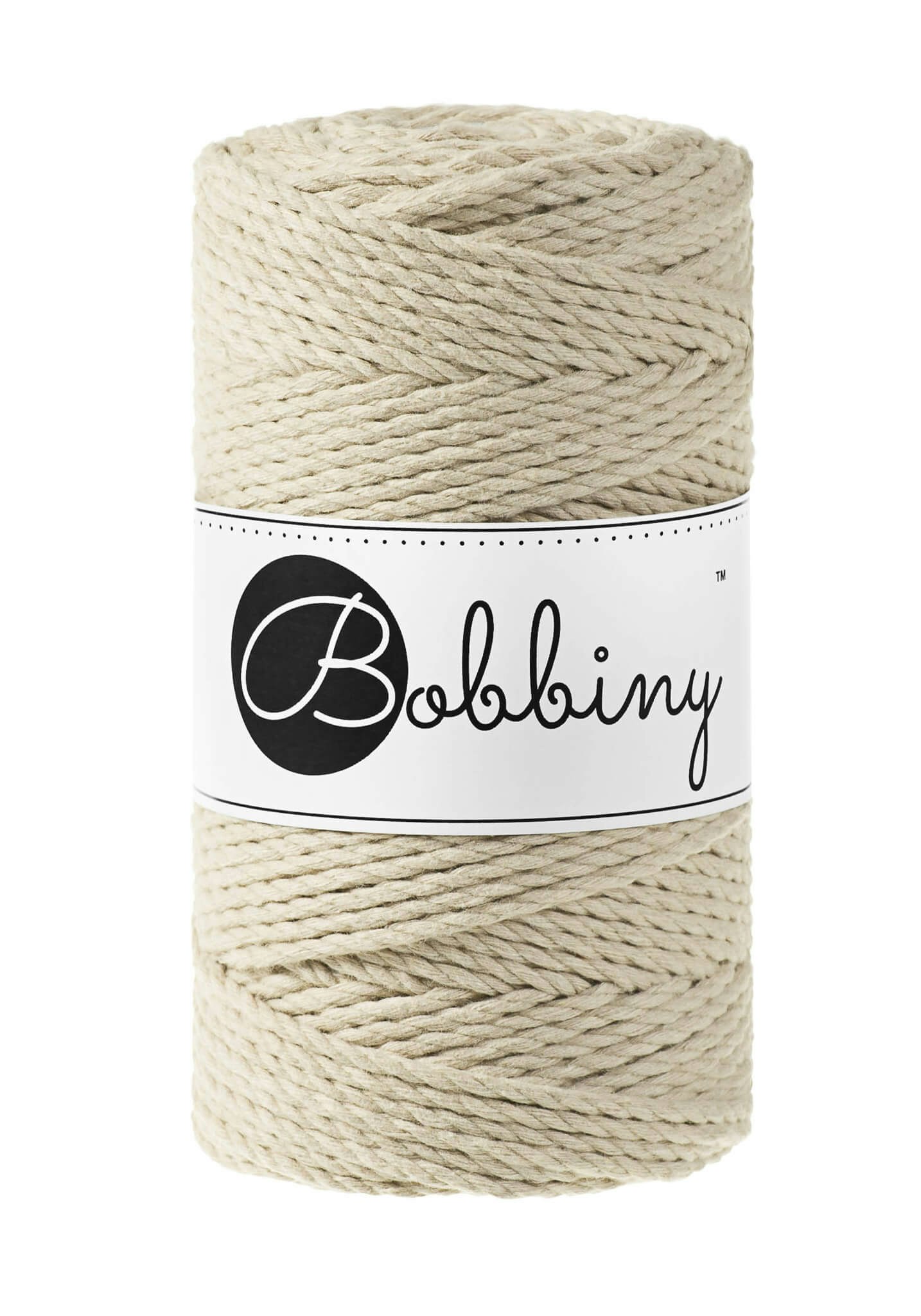 Bobbiny 3ply Macrame Rope Regular 3 mm - trippeltvinnat makramégarn