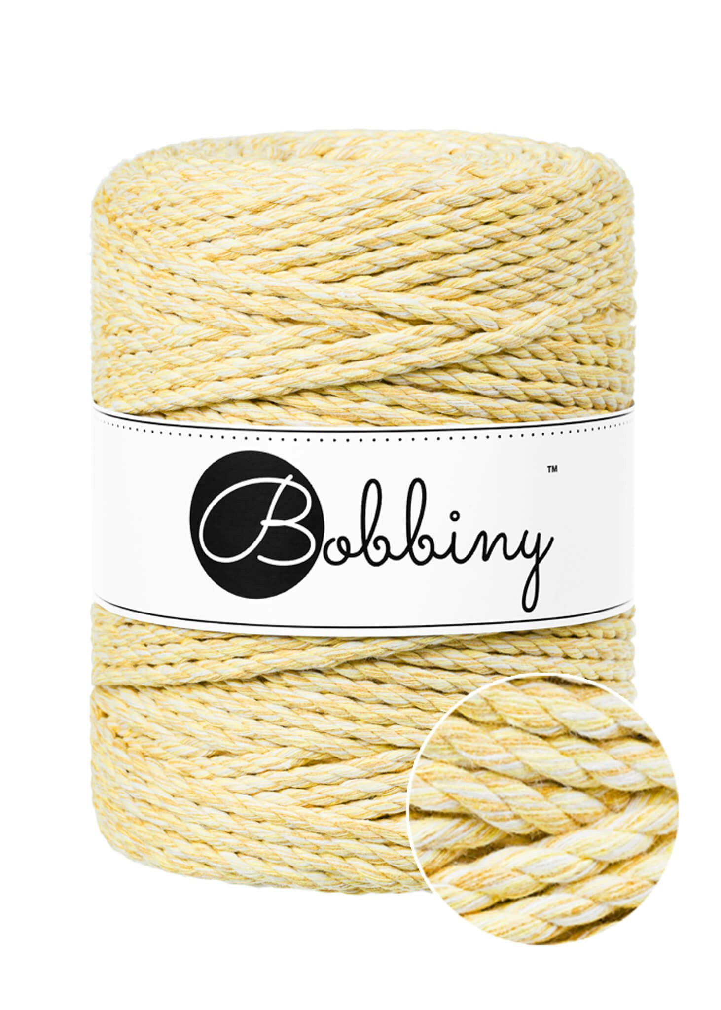 Bobbiny 3ply Macrame Rope XXL 5 mm - trippeltvinnat makramégarn