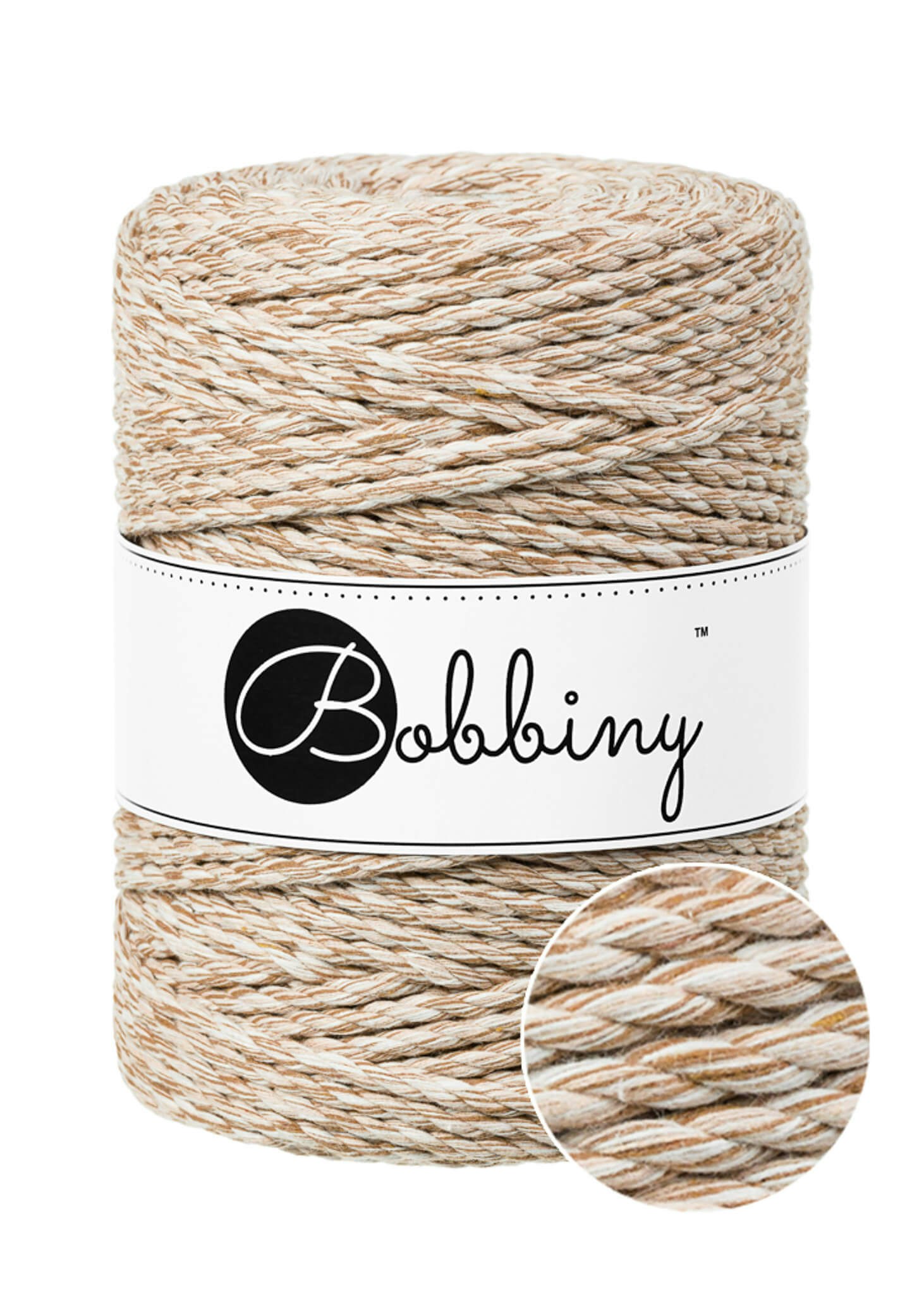 Bobbiny 3ply Macrame Rope XXL 5 mm - trippeltvinnat makramégarn