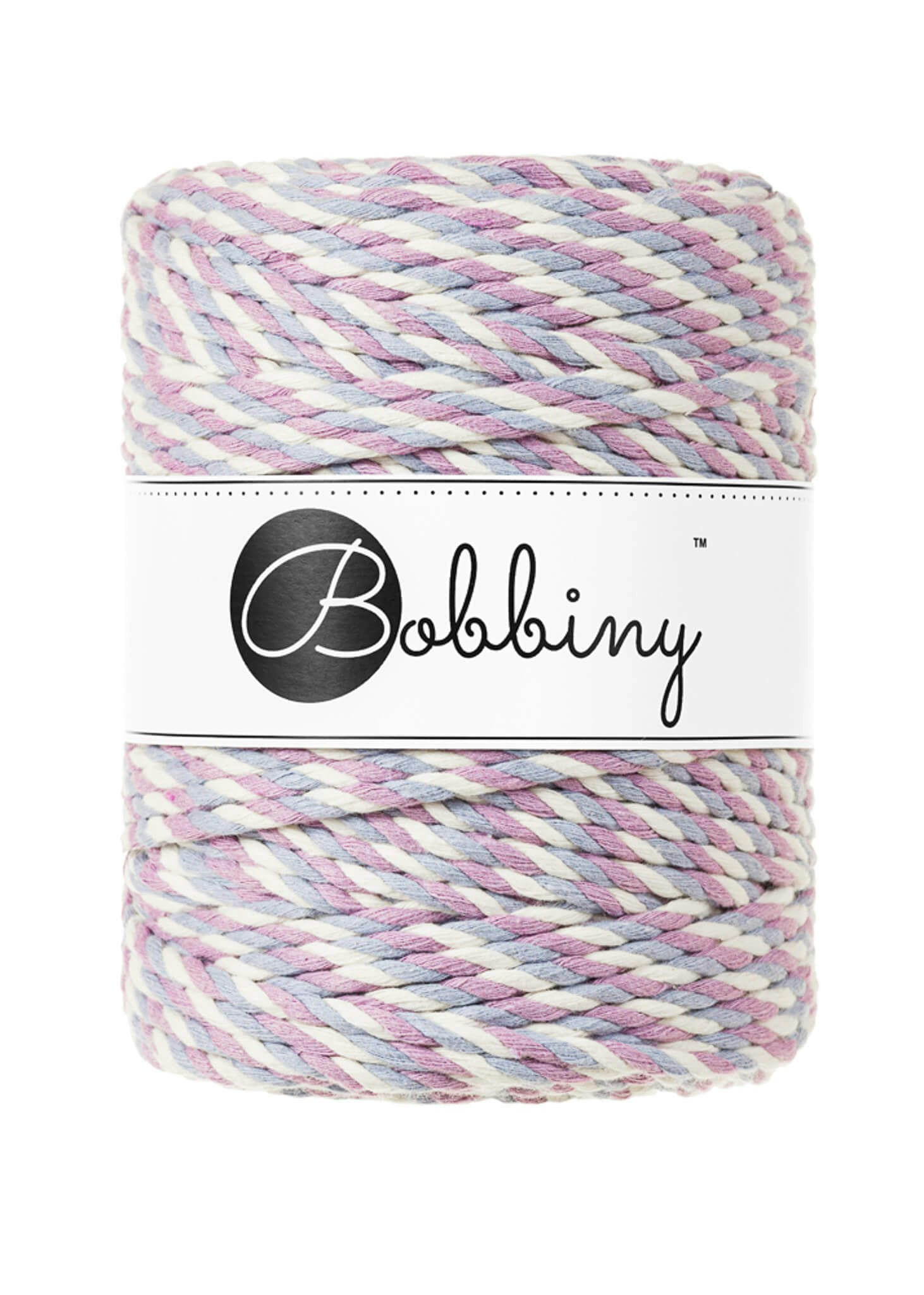 Bobbiny 3ply Macrame Rope XXL 5 mm - trippeltvinnat makramégarn