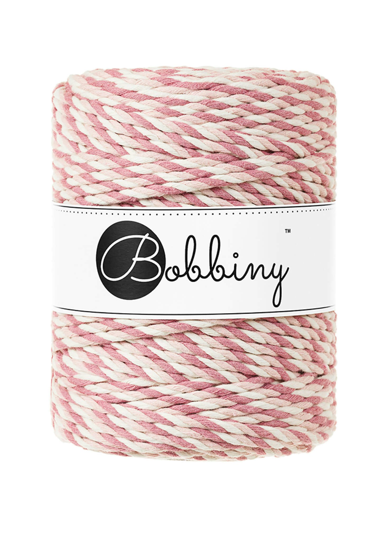 Bobbiny 3ply Macrame Rope XXL 5 mm - trippeltvinnat makramégarn