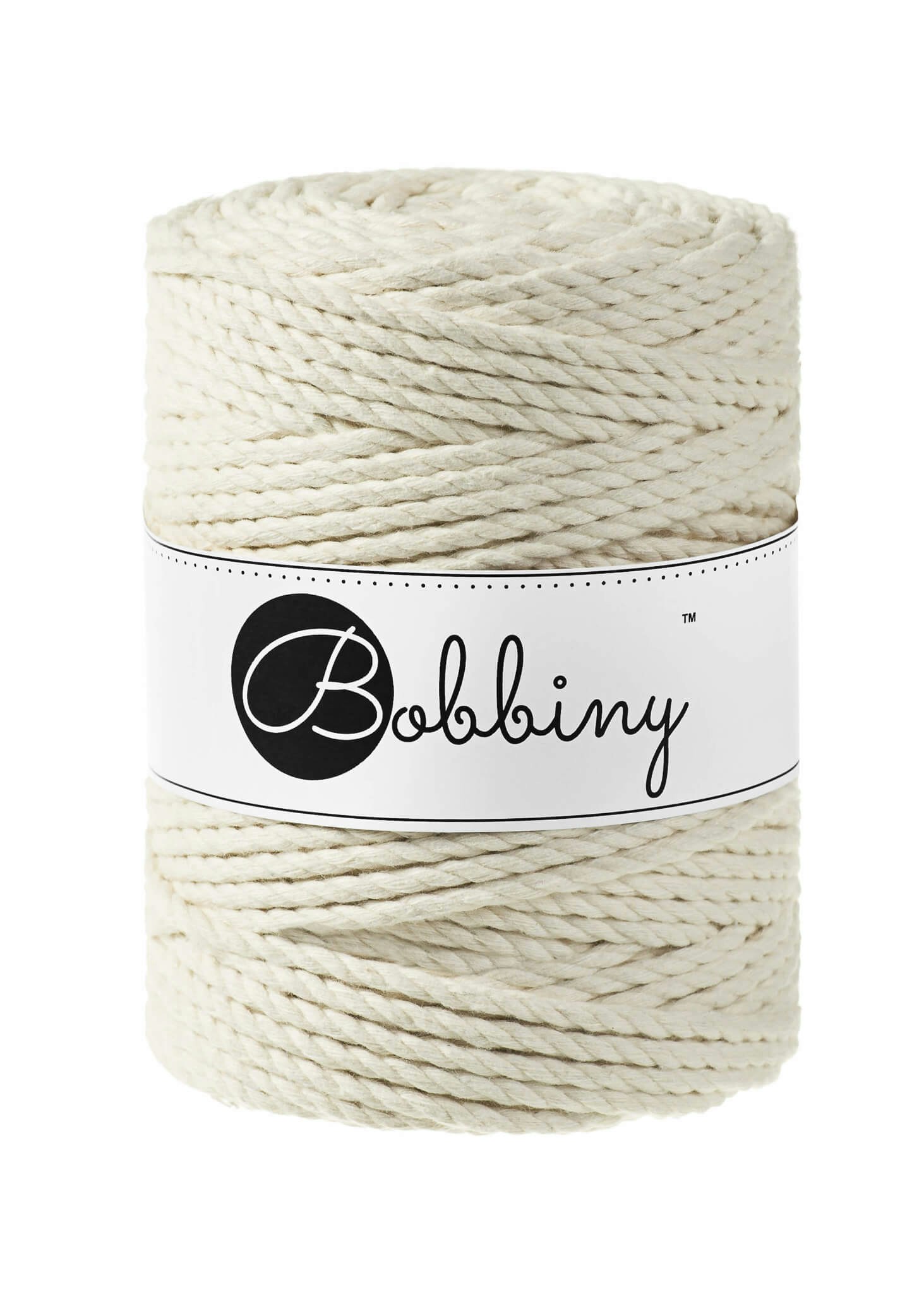 Bobbiny 3ply Macrame Rope XXL 5 mm - trippeltvinnat makramégarn