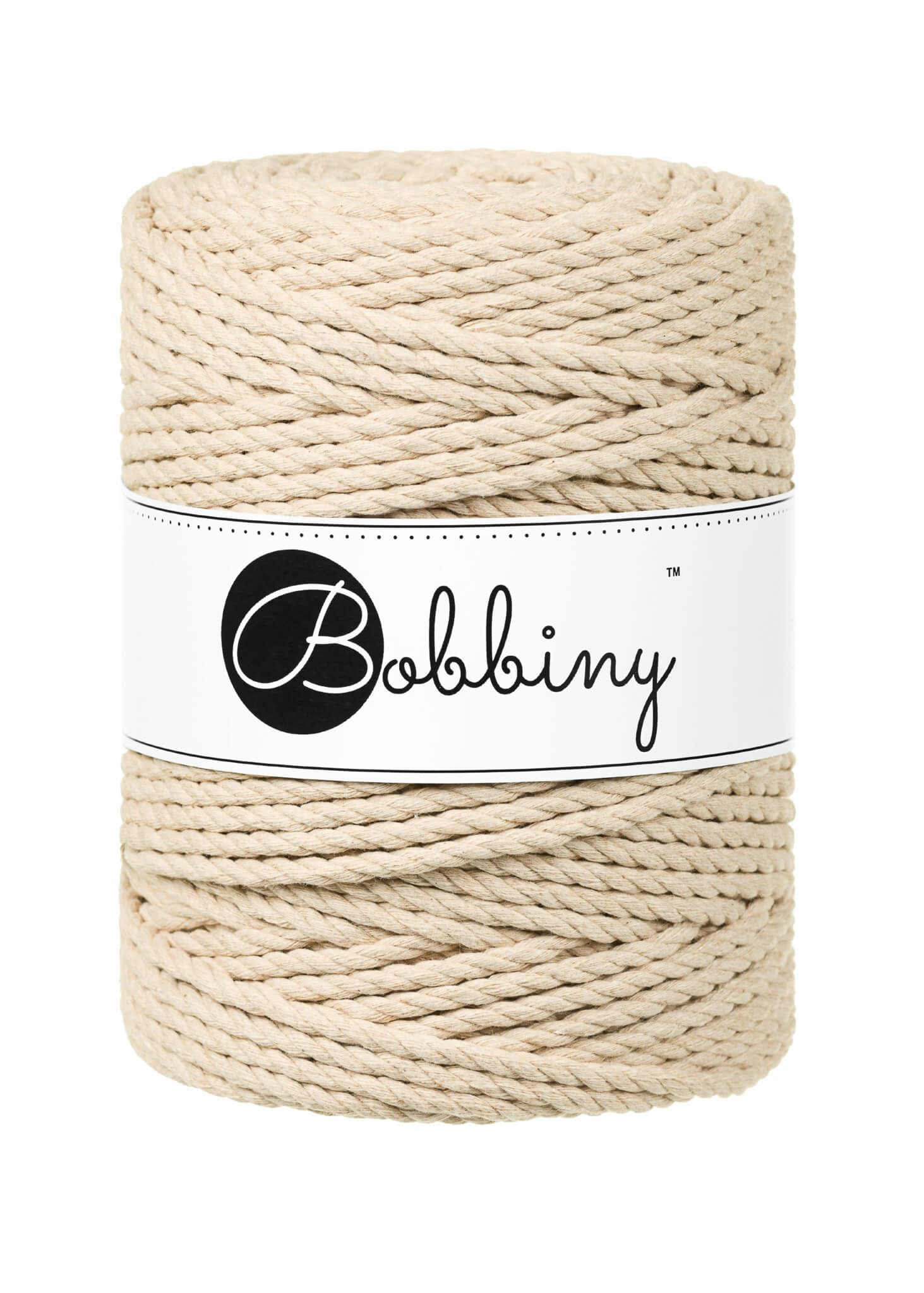 Bobbiny 3ply Macrame Rope XXL 5 mm - trippeltvinnat makramégarn