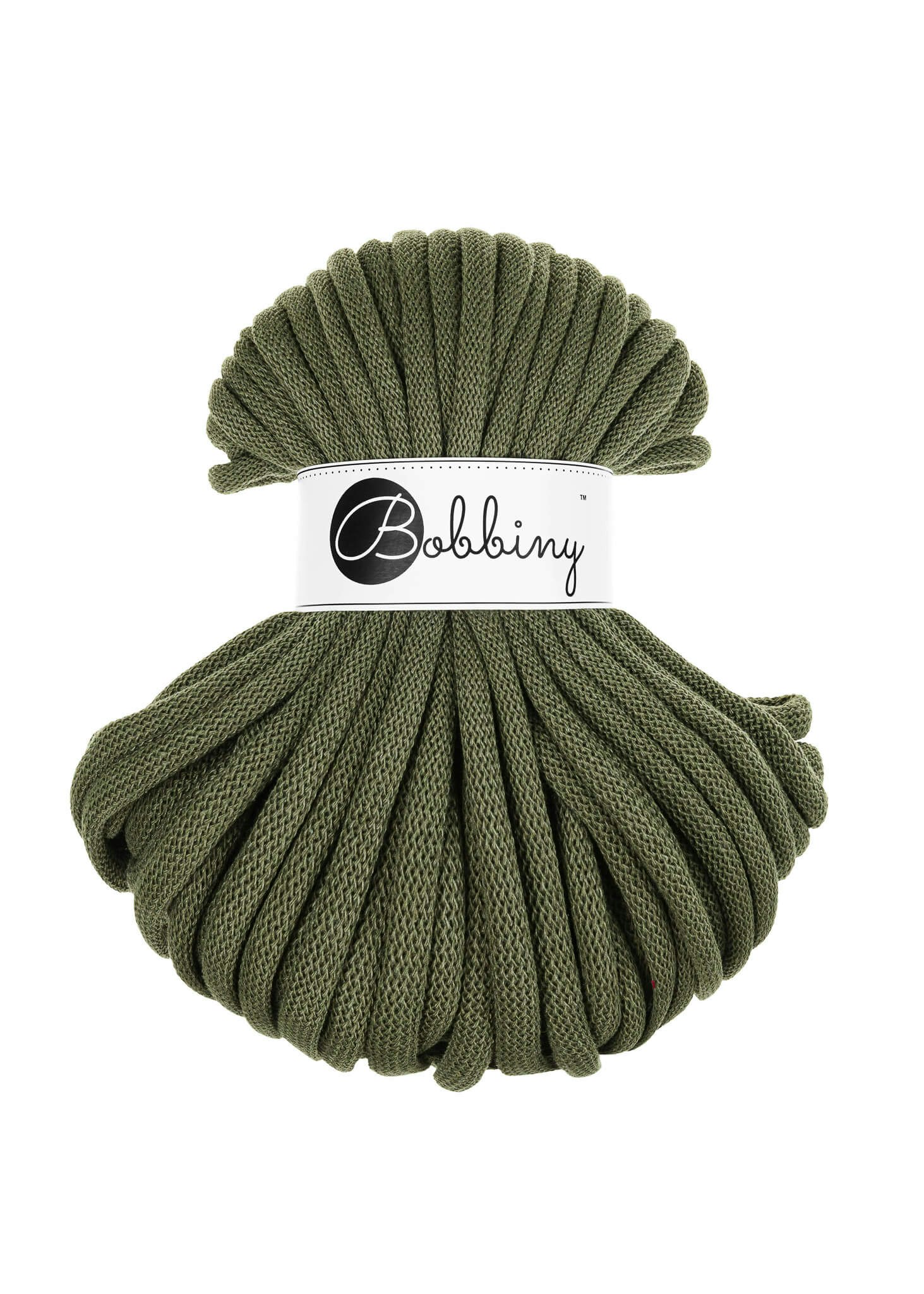 Bobbiny Braided Cord Jumbo 9 mm 30 meter - flätat bomullsgarn