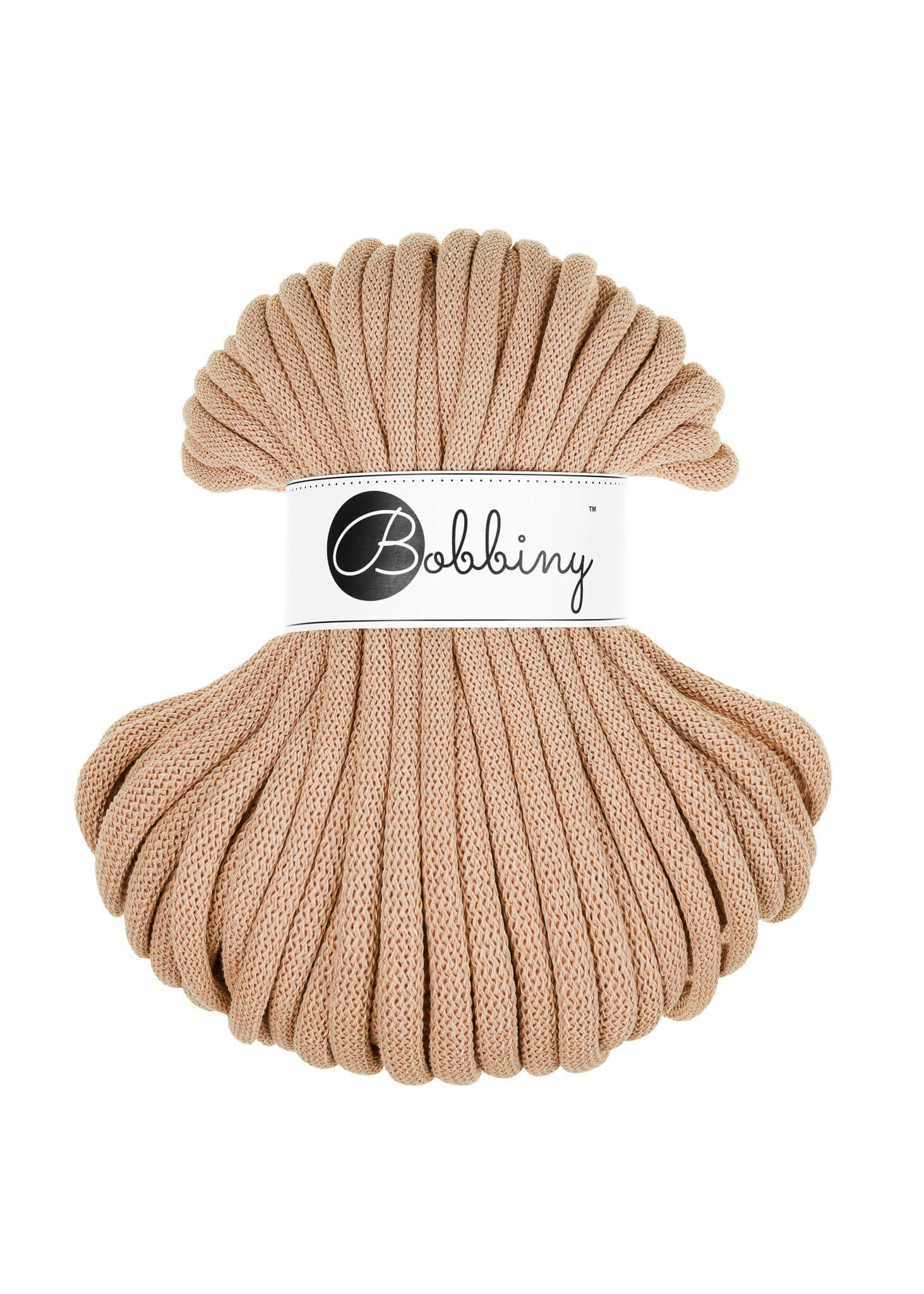 Bobbiny Braided Cord Jumbo 9 mm 30 meter - flätat bomullsgarn