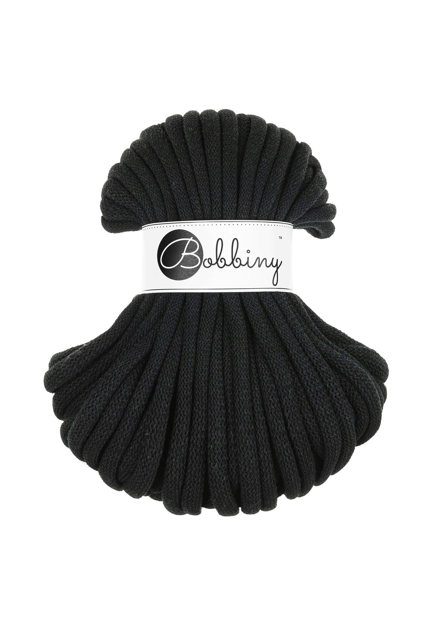 Bobbiny Braided Cord Jumbo 9 mm 30 meter - flätat bomullsgarn