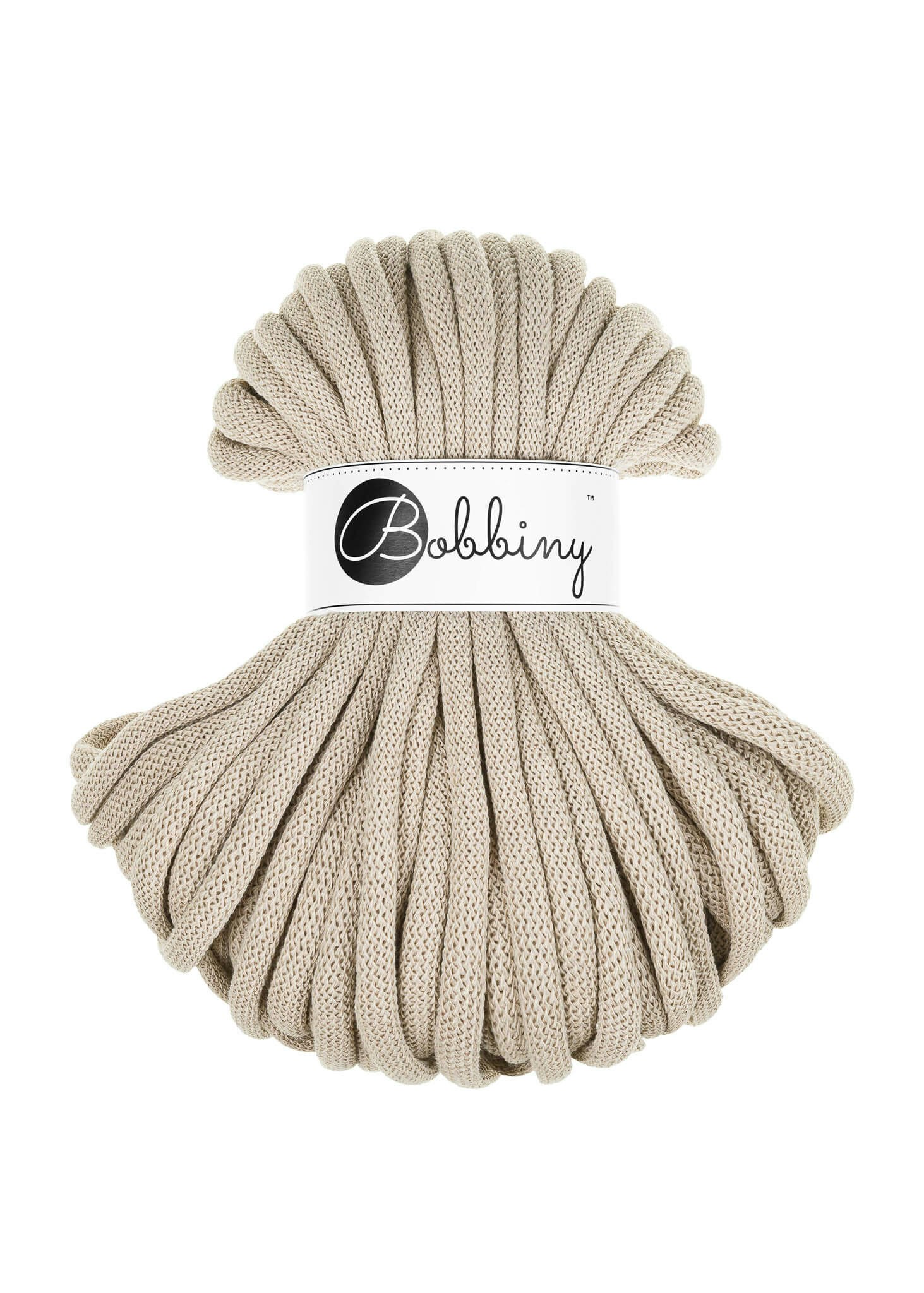 Bobbiny Braided Cord Jumbo 9 mm 30 meter - flätat bomullsgarn