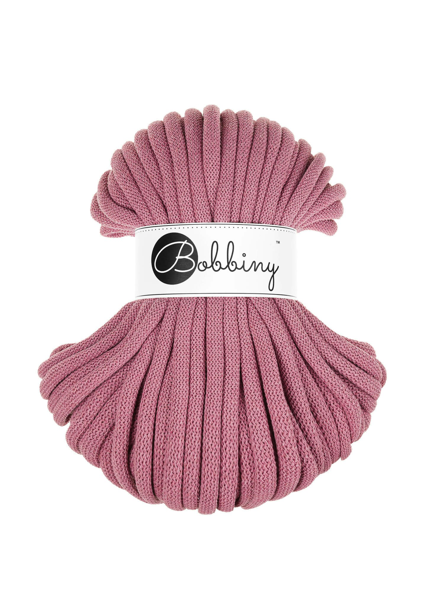 Bobbiny Braided Cord Jumbo 9 mm 30 meter - flätat bomullsgarn