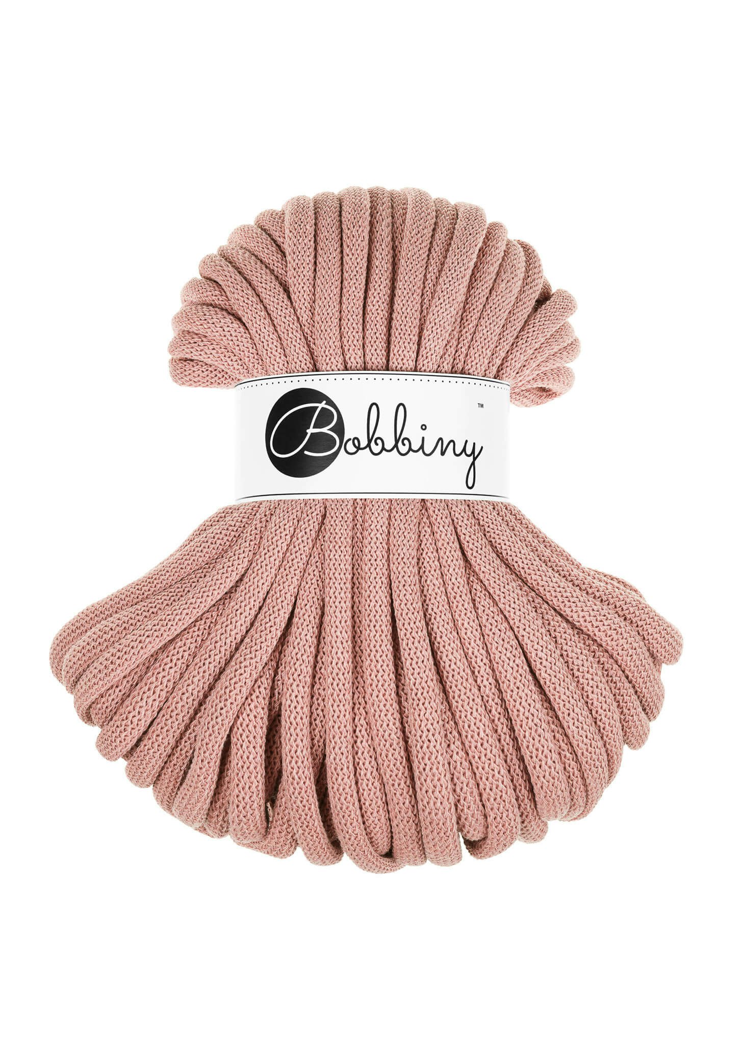 Bobbiny Braided Cord Jumbo 9 mm 30 meter - flätat bomullsgarn