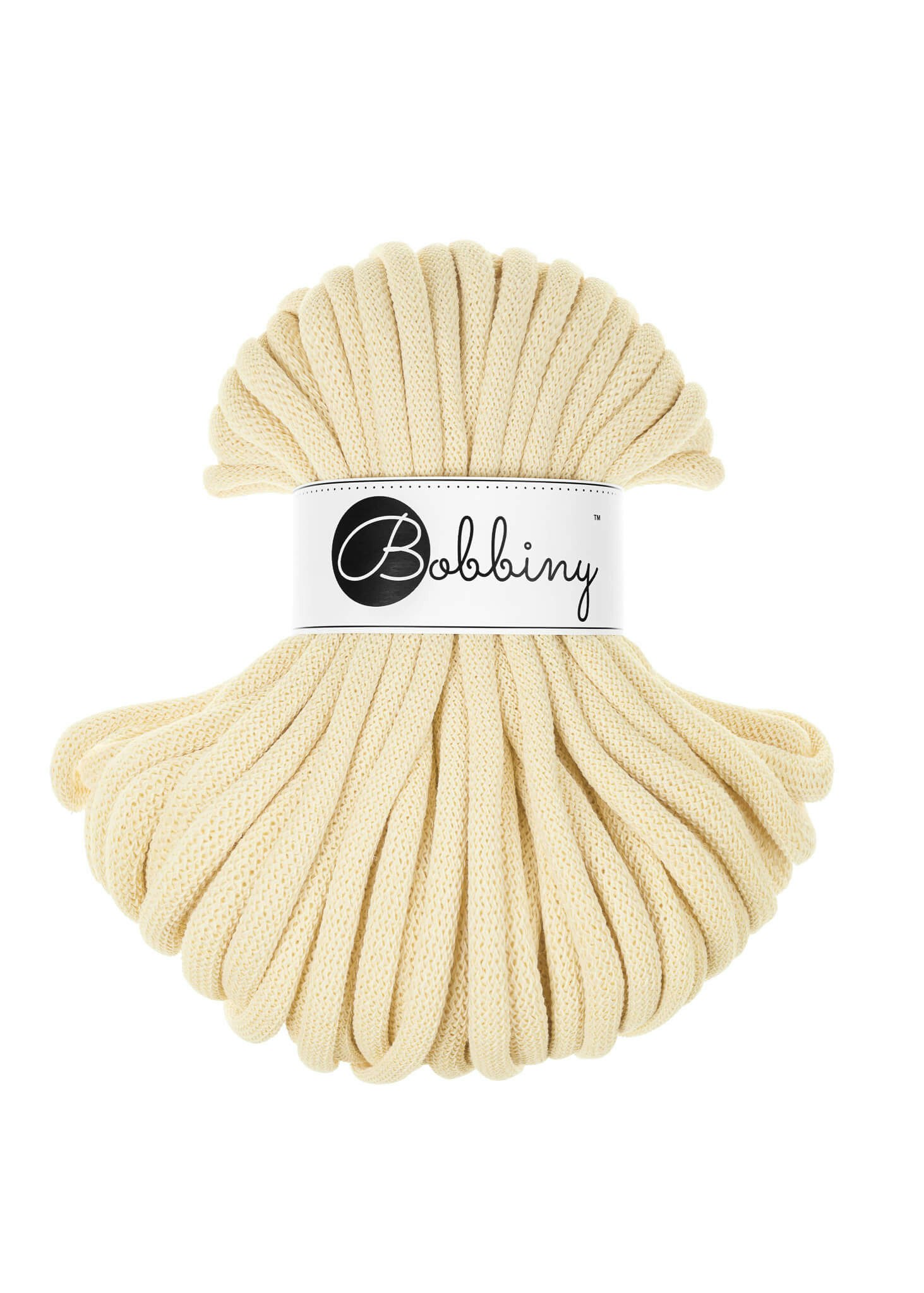 Bobbiny Braided Cord Jumbo 9 mm 30 meter - flätat bomullsgarn