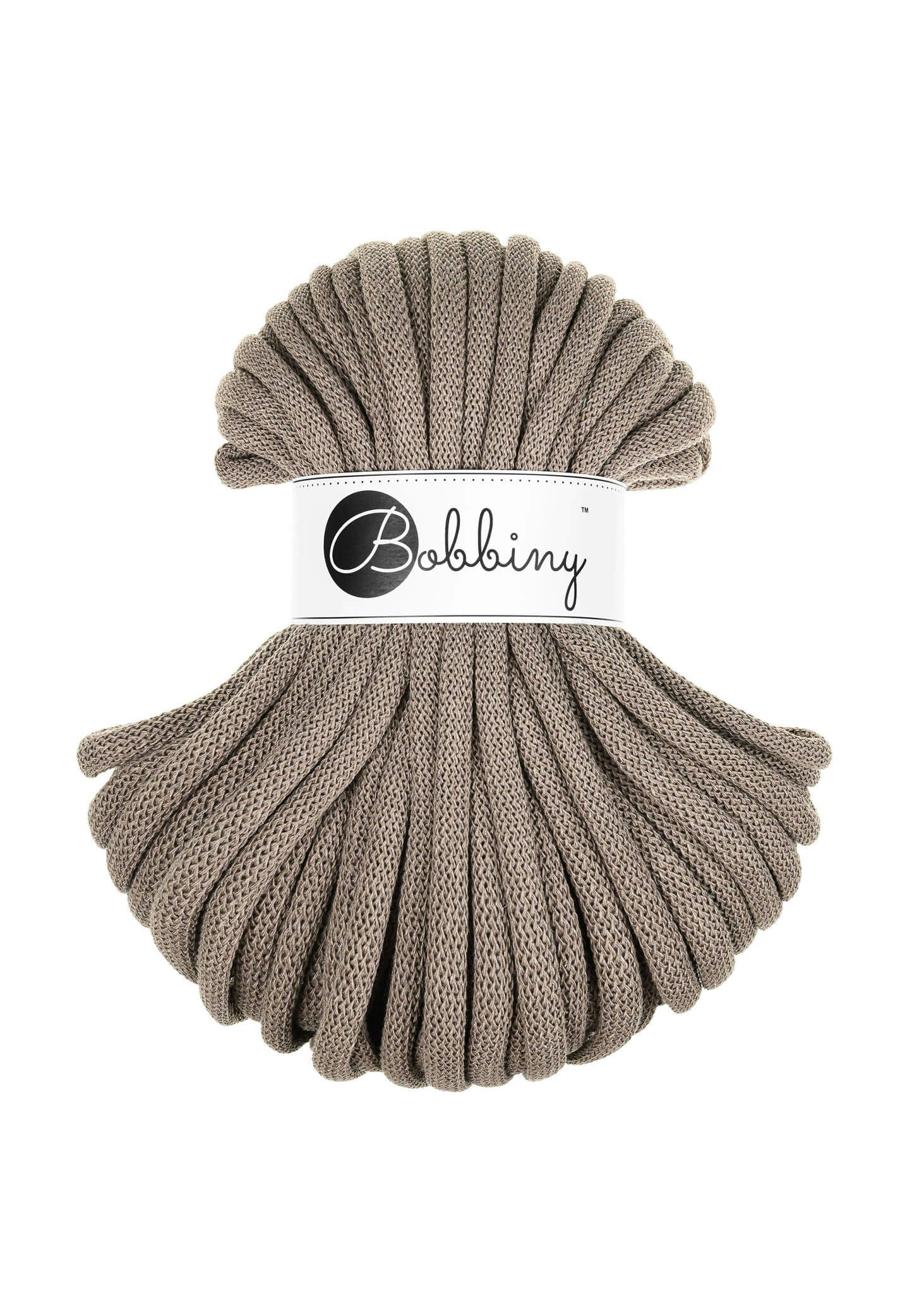 Bobbiny Braided Cord Jumbo 9 mm 30 meter - flätat bomullsgarn