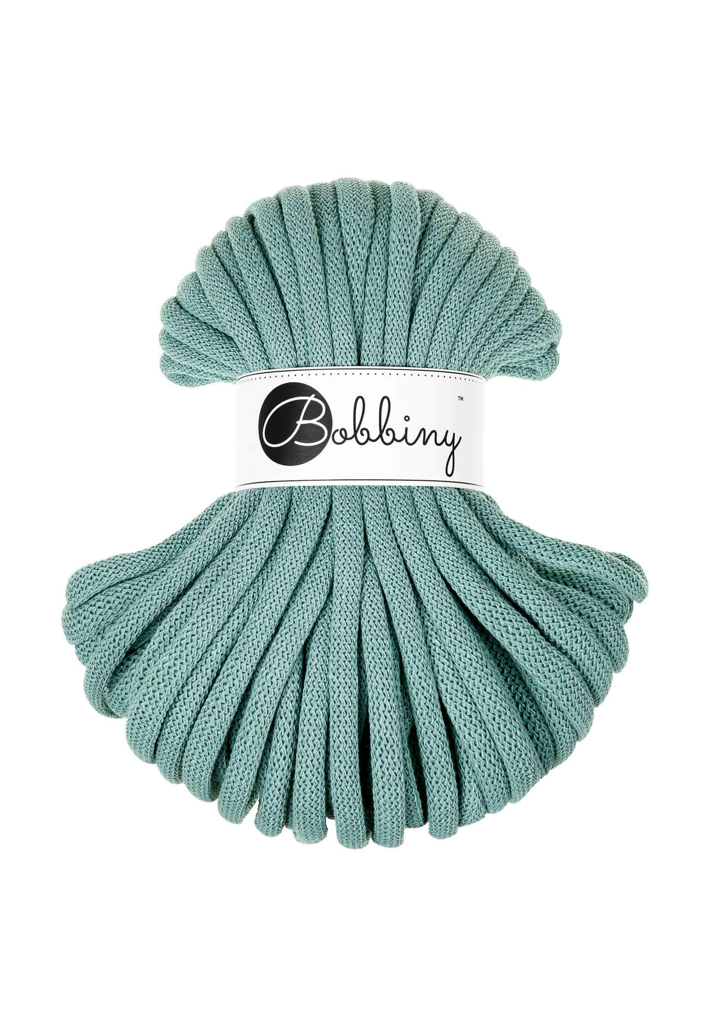 Bobbiny Braided Cord Jumbo 9 mm 30 meter - flätat bomullsgarn
