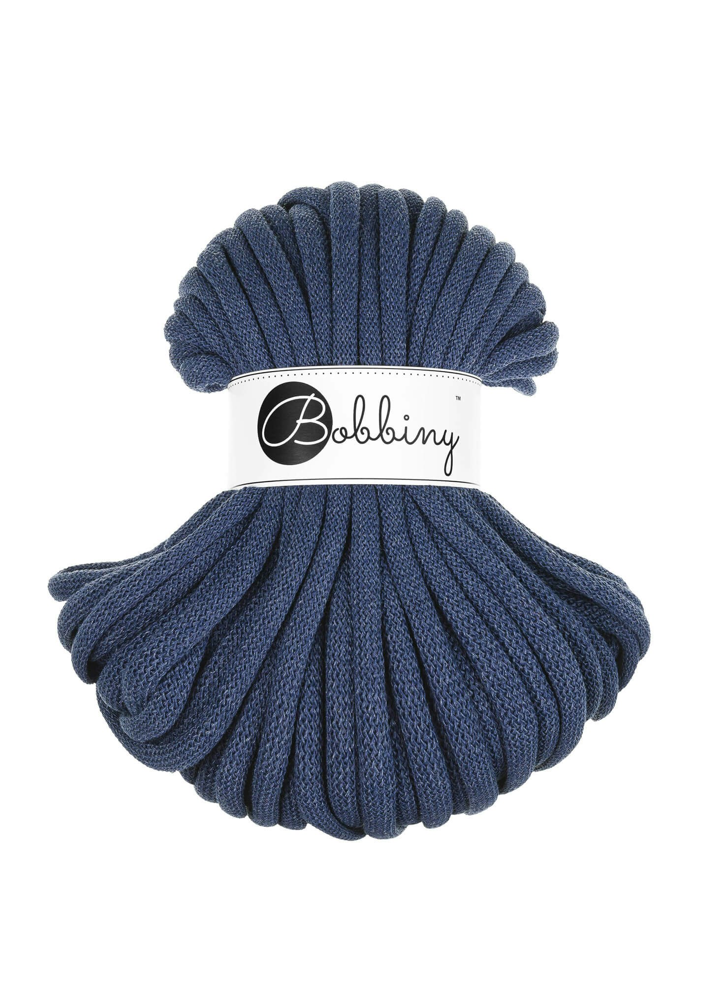 Bobbiny Braided Cord Jumbo 9 mm 30 meter - flätat bomullsgarn