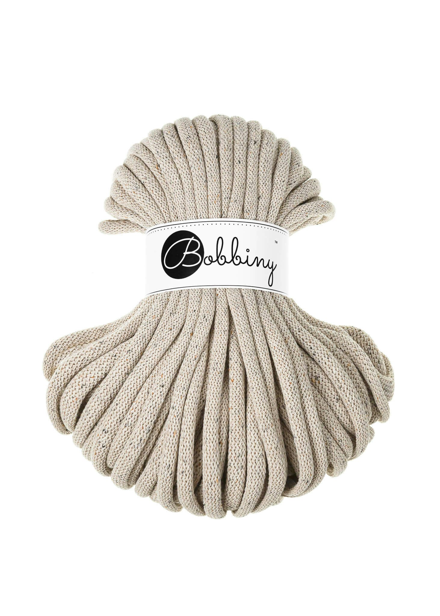 Bobbiny Braided Cord Jumbo 9 mm 30 meter - flätat bomullsgarn