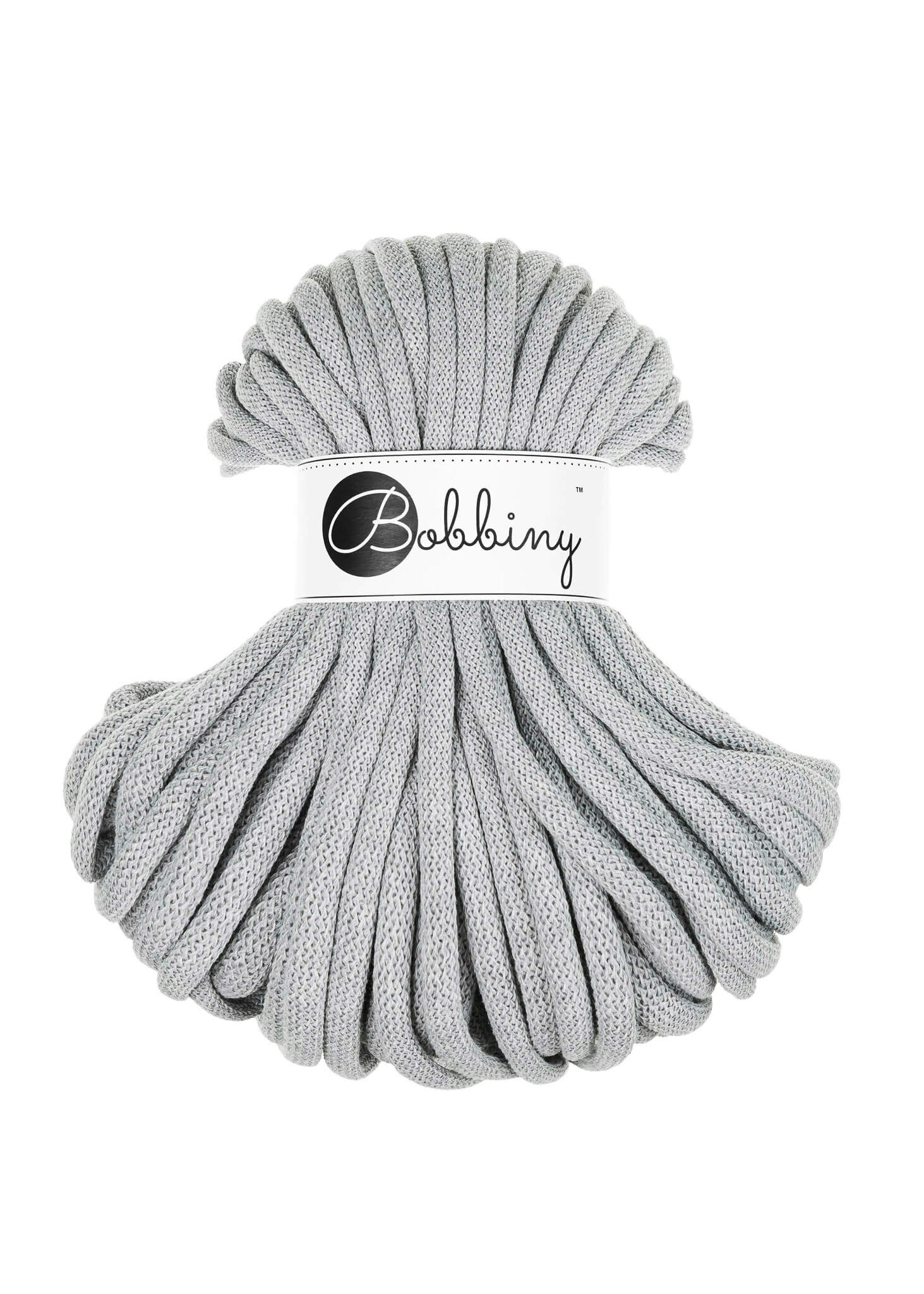 Bobbiny Braided Cord Jumbo 9 mm 30 meter - flätat bomullsgarn